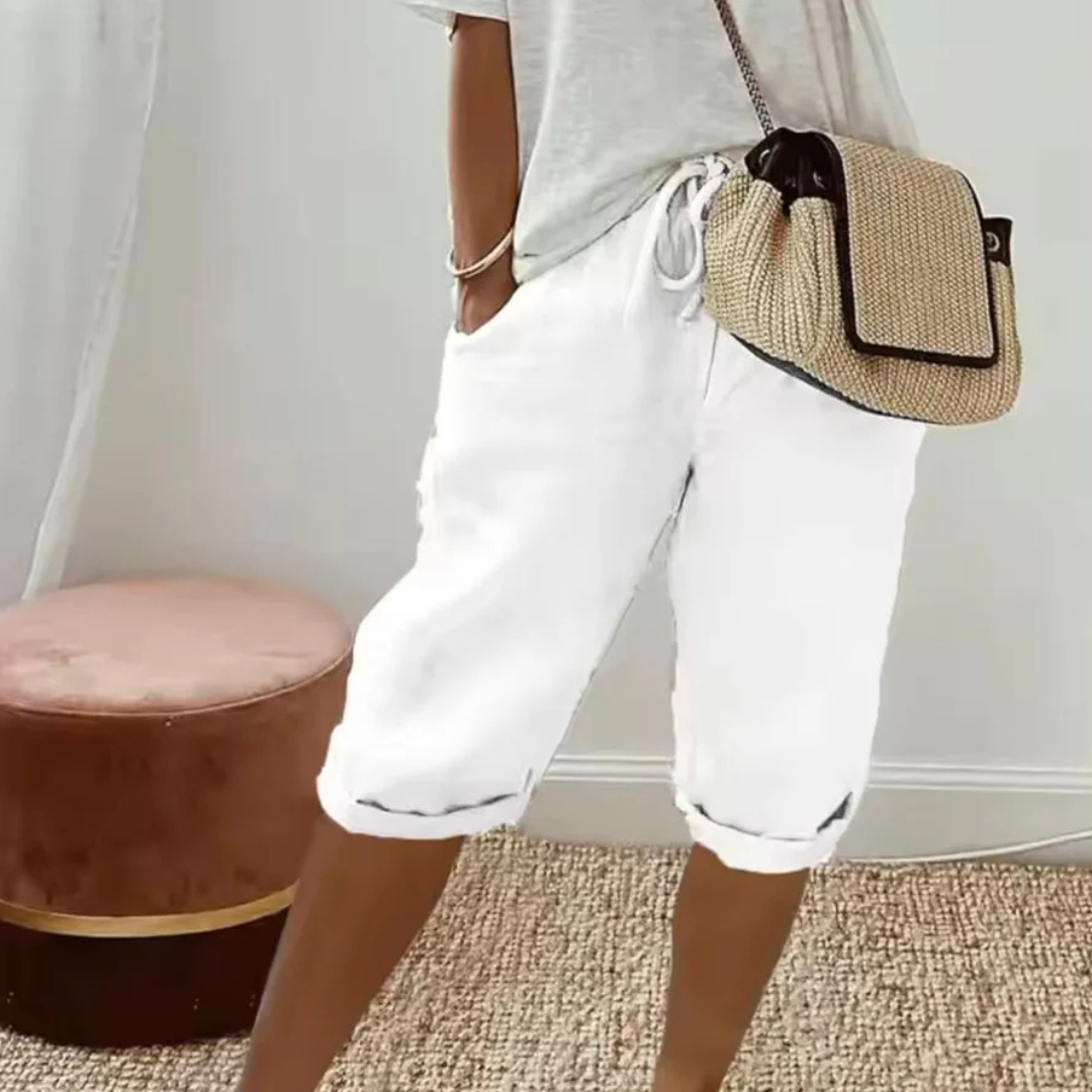 Finley - Linnen Broek met Koordtaille