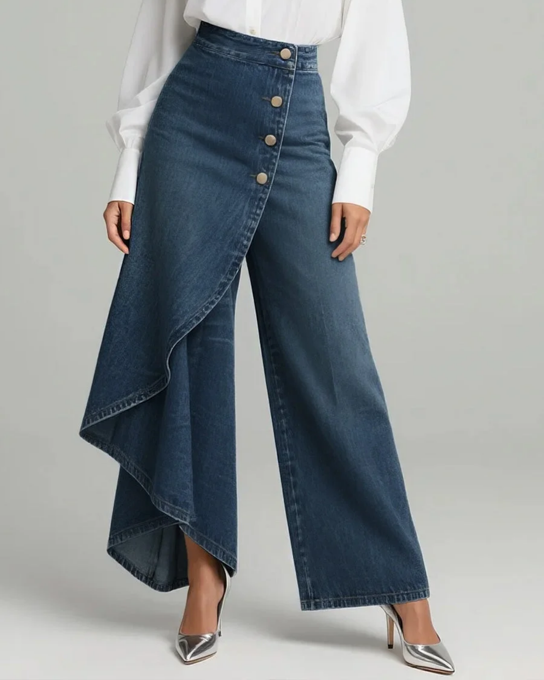 Anja | Omslagbroek in Denim