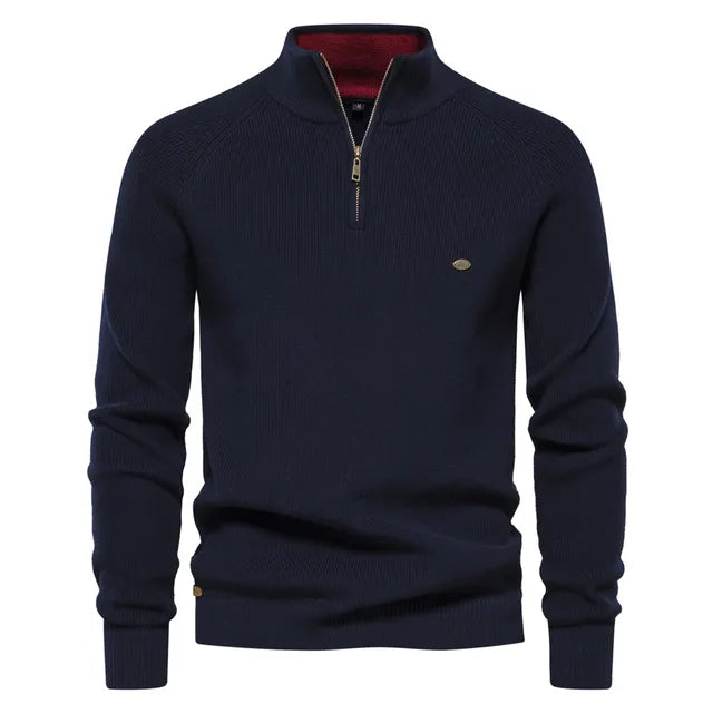 Van Straaten™ Zenviro Luxe Gebreide Zip-Up Heren Trui