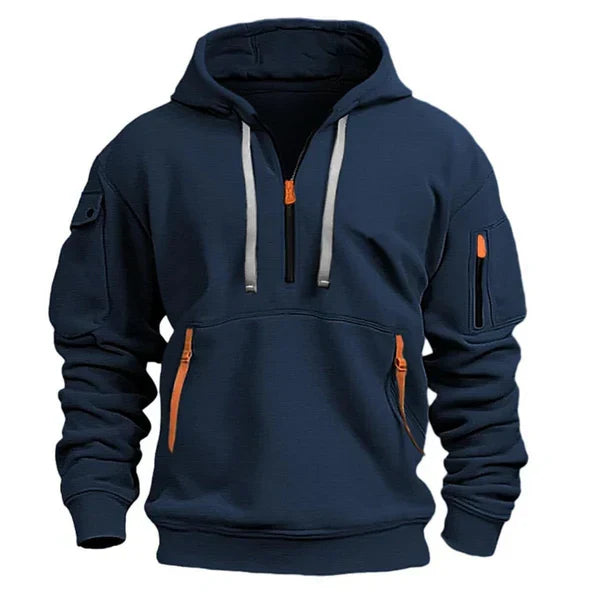 Ruud | Hoodie met Halve Rits