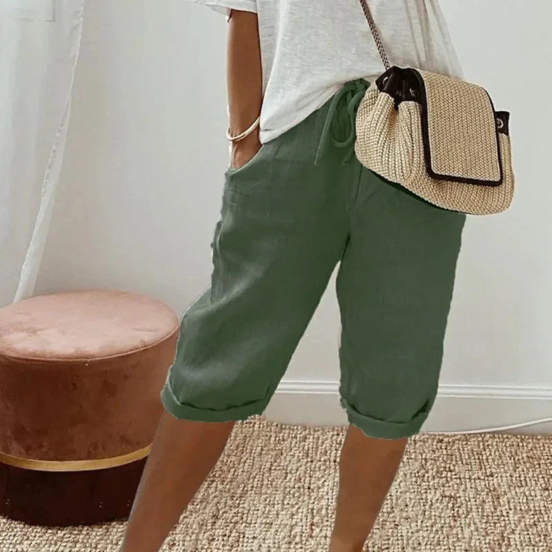 Finley - Linnen Broek met Koordtaille
