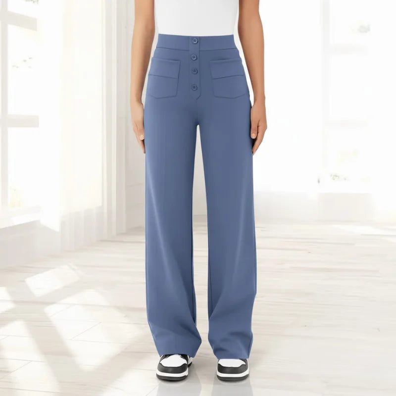 Corrie | Broek met Hoge Taille en Wijde Pijp (Nu 1+1 Gratis!)