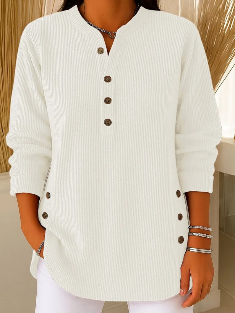 Van Straaten™ Willowe Ribbed Henley Dames Top
