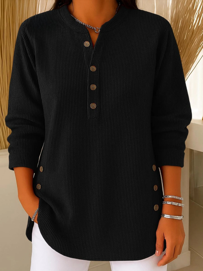 Van Straaten™ Willowe Ribbed Henley Dames Top