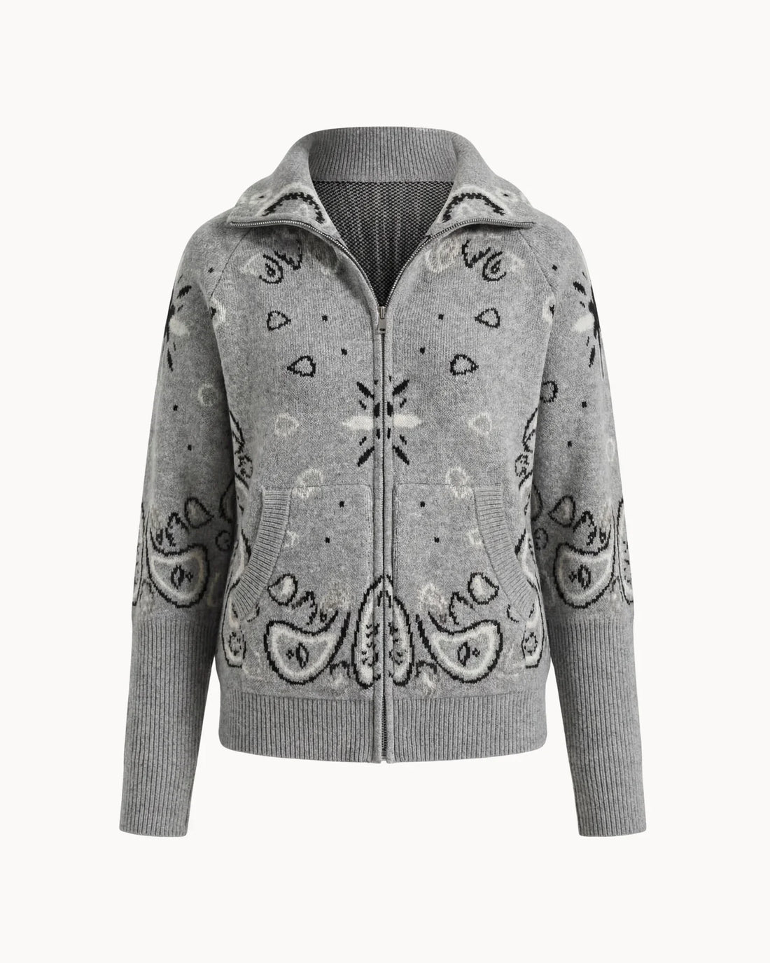 Tineke | Vest met Rits en Paisleyprint