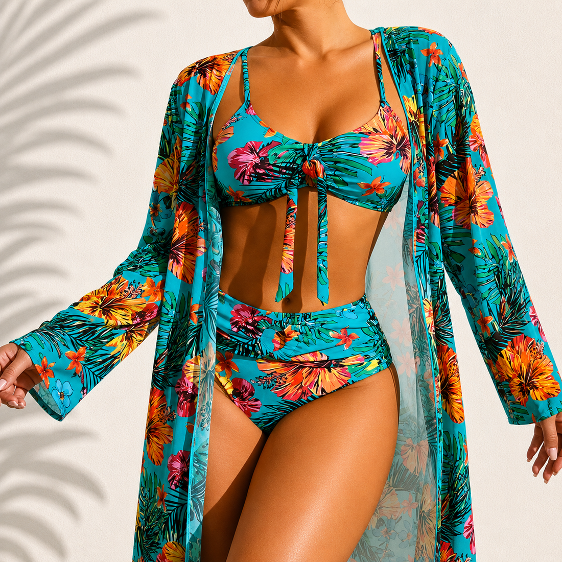 Eveline | Elegante Tropicale 3-delige Bikini