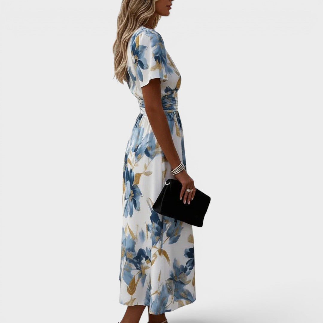 Diane | Bloemenprint Wikkel Midi Jurk