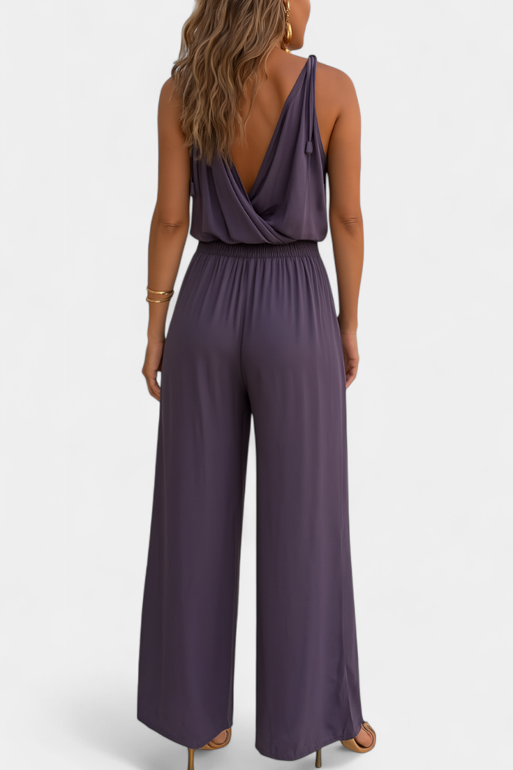 Olivia | Unieke Jumpsuit met Gouden Details en Beensplit