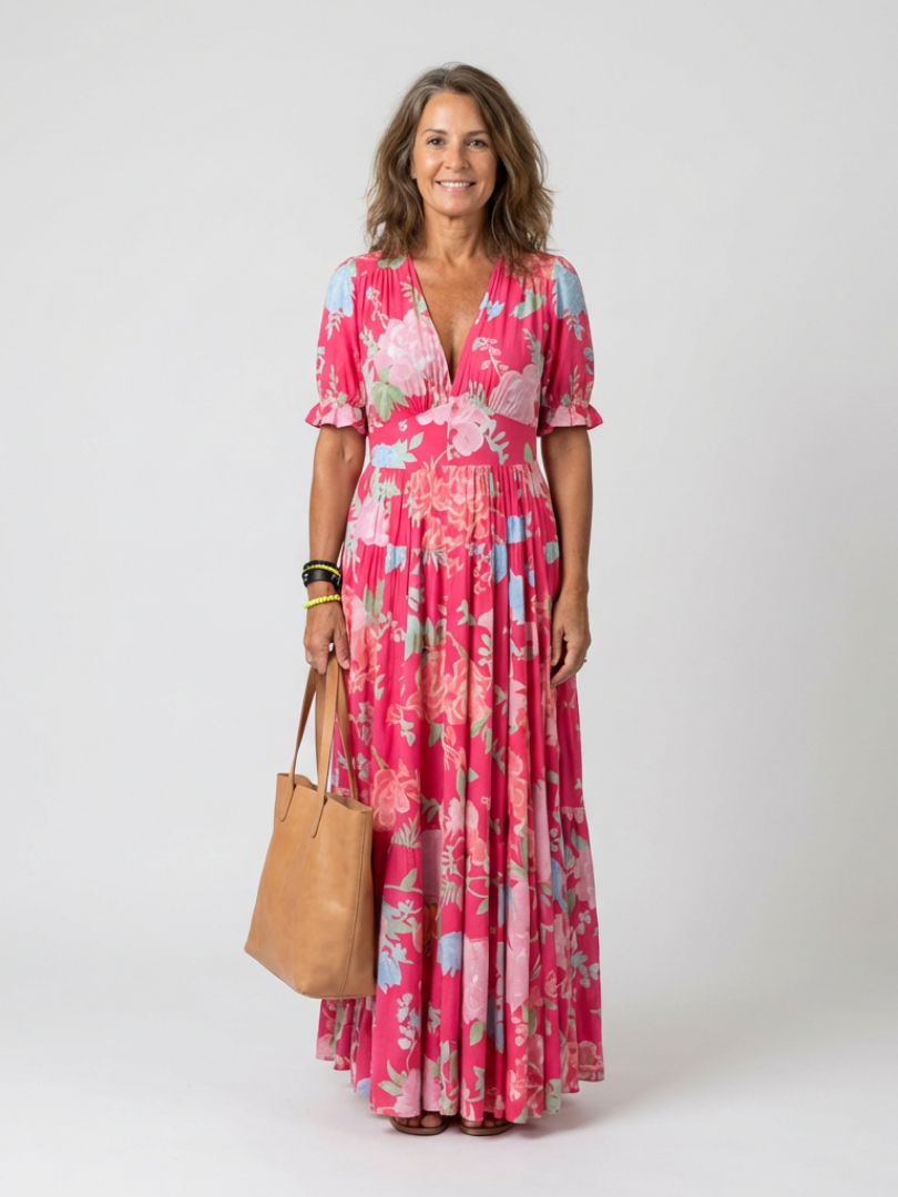 Irene | V-Hals Maxi Jurk