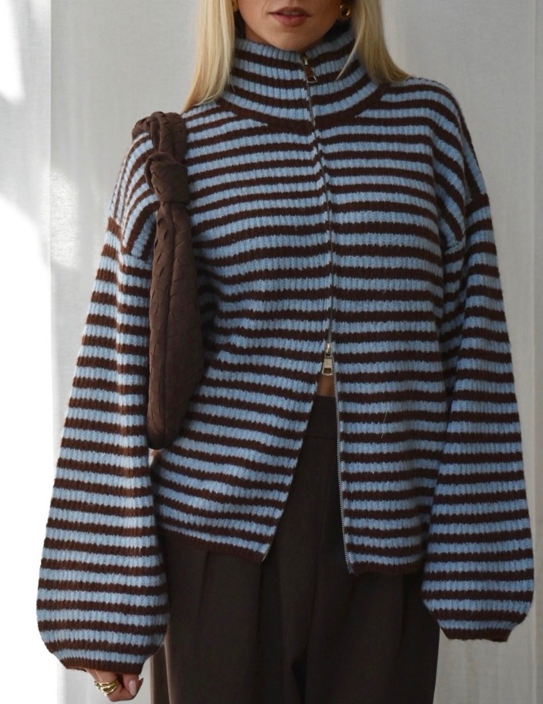 Anja | Gestreept Vest met Rits