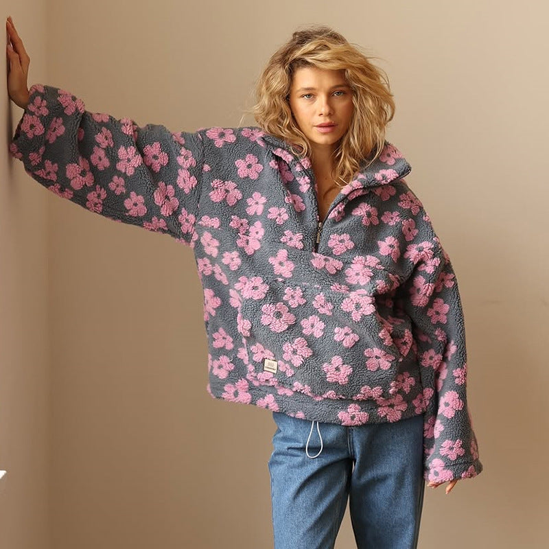 Diny | Teddytrui met Bloemen en Halve Rits