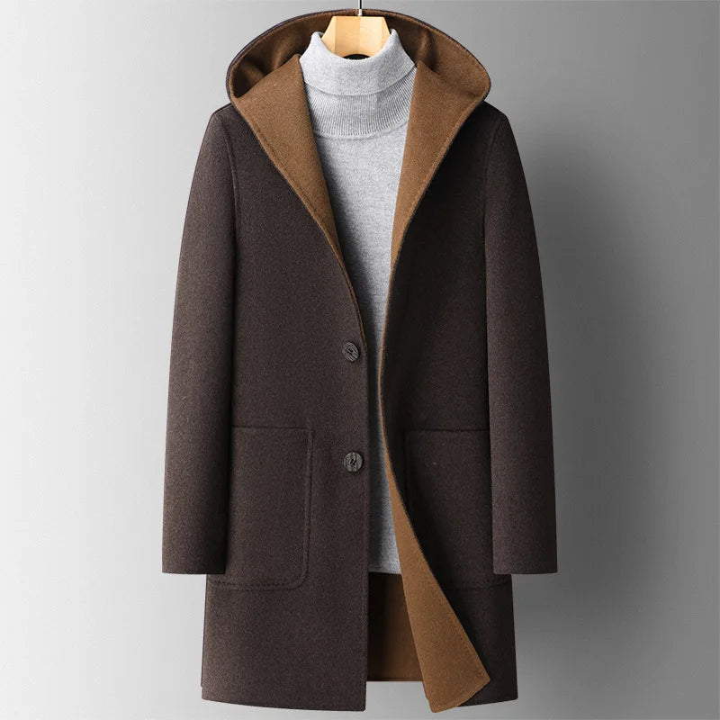 Wool Hooded Overcoat | Klassieke Wollen Jas met Capuchon