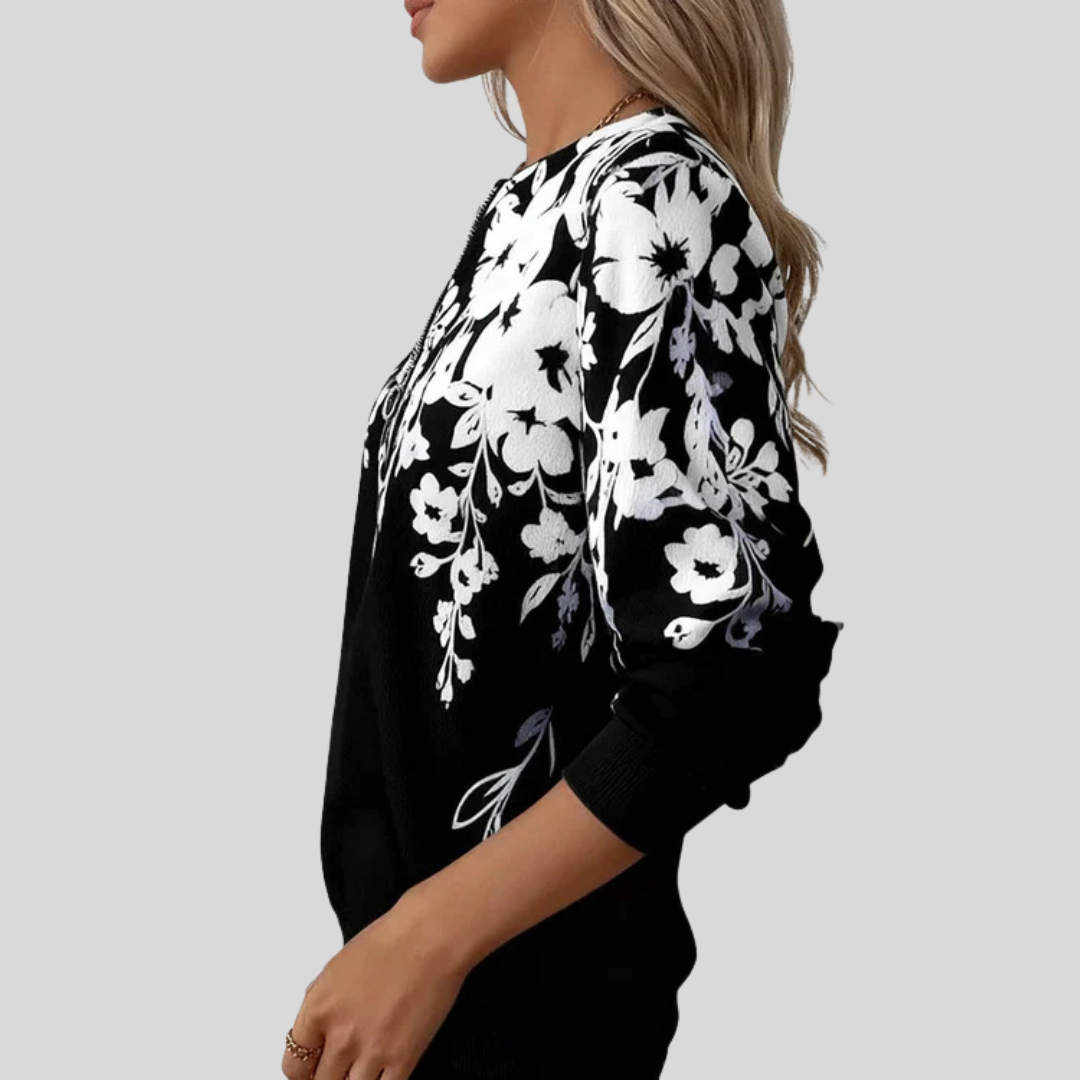 Marjolijn | Top met Bloemenprint en Rits
