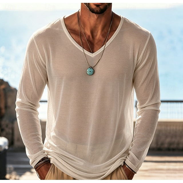 Axel | Stijlvolle V-Hals Longsleeve Top