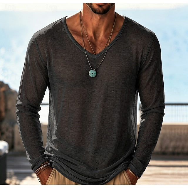 Axel | Stijlvolle V-Hals Longsleeve Top