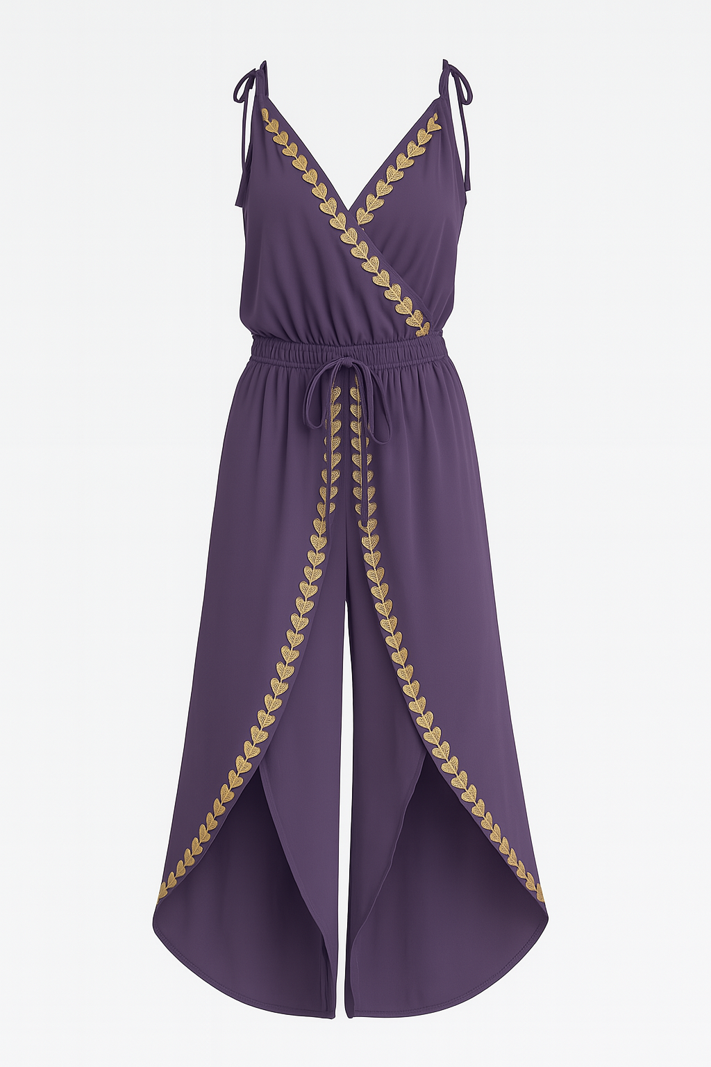 Olivia | Unieke Jumpsuit met Gouden Details en Beensplit