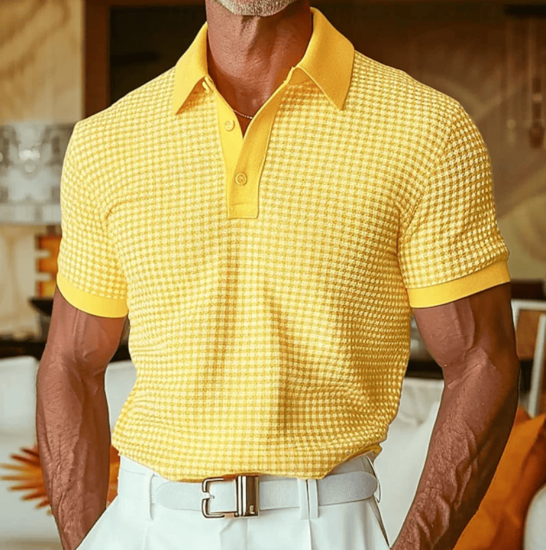 Erik | Geruite Stretch Polo