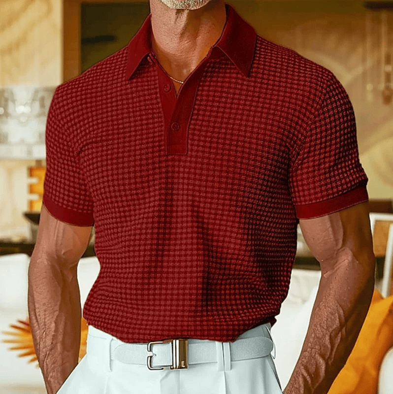 Erik | Geruite Stretch Polo