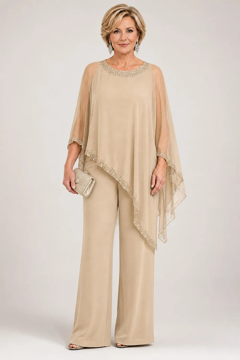 Nelly | Broekpak met Chiffon Cape