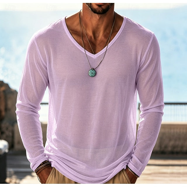 Axel | Stijlvolle V-Hals Longsleeve Top