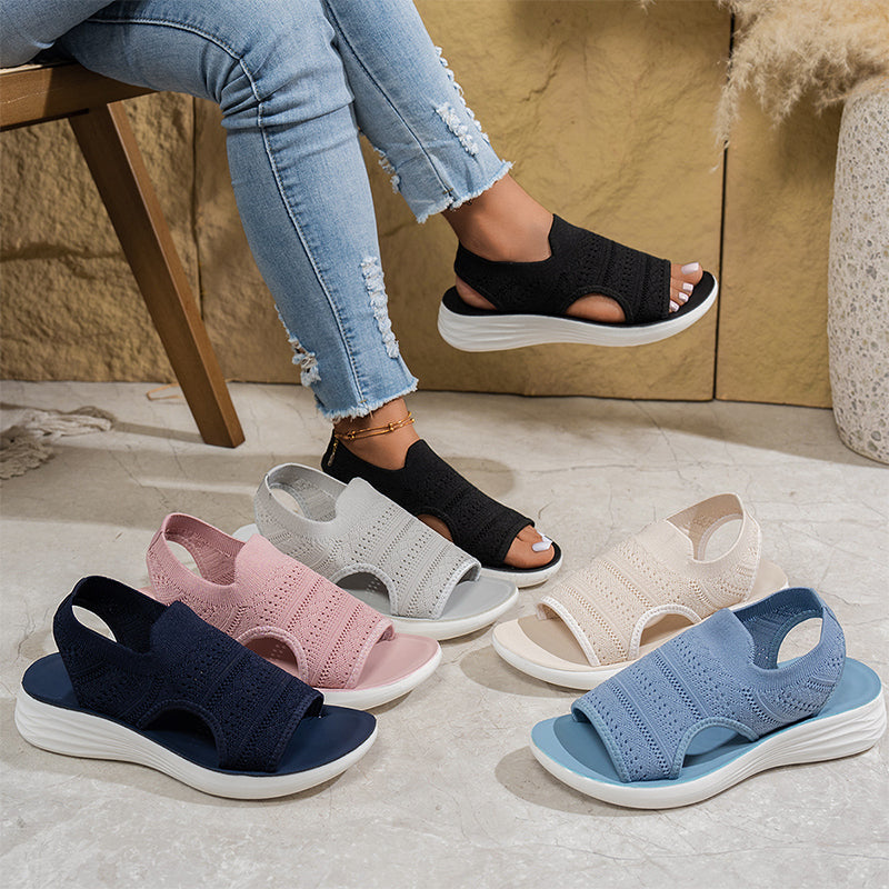 Sanne™ | Sandalen met platform, van ademend materiaal voor dames