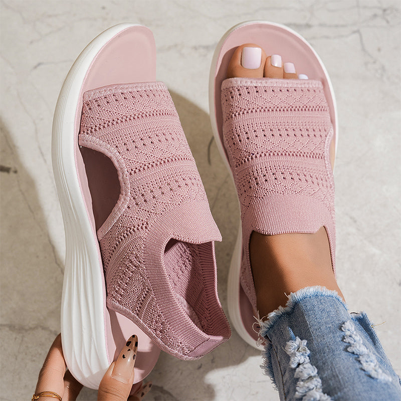 Sanne™ | Sandalen met platform, van ademend materiaal voor dames