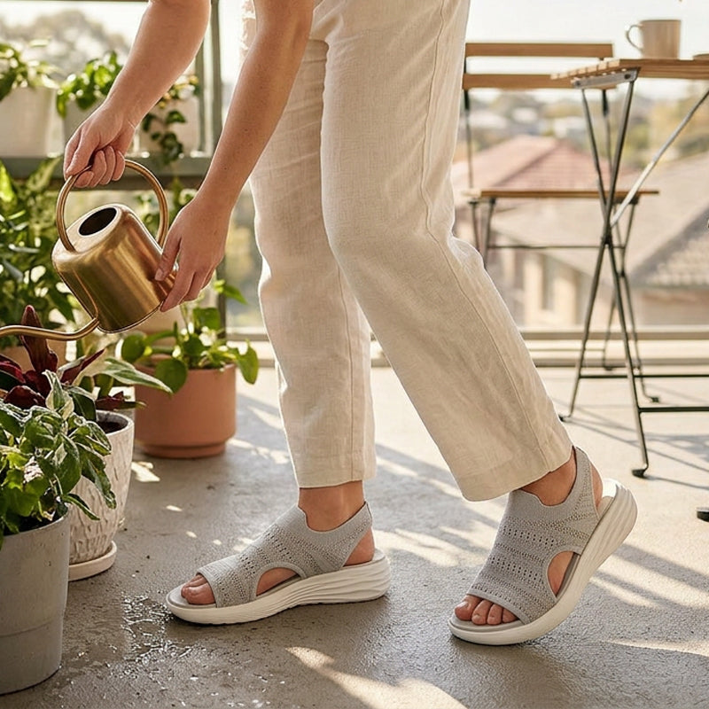 Sanne™ | Sandalen met platform, van ademend materiaal voor dames