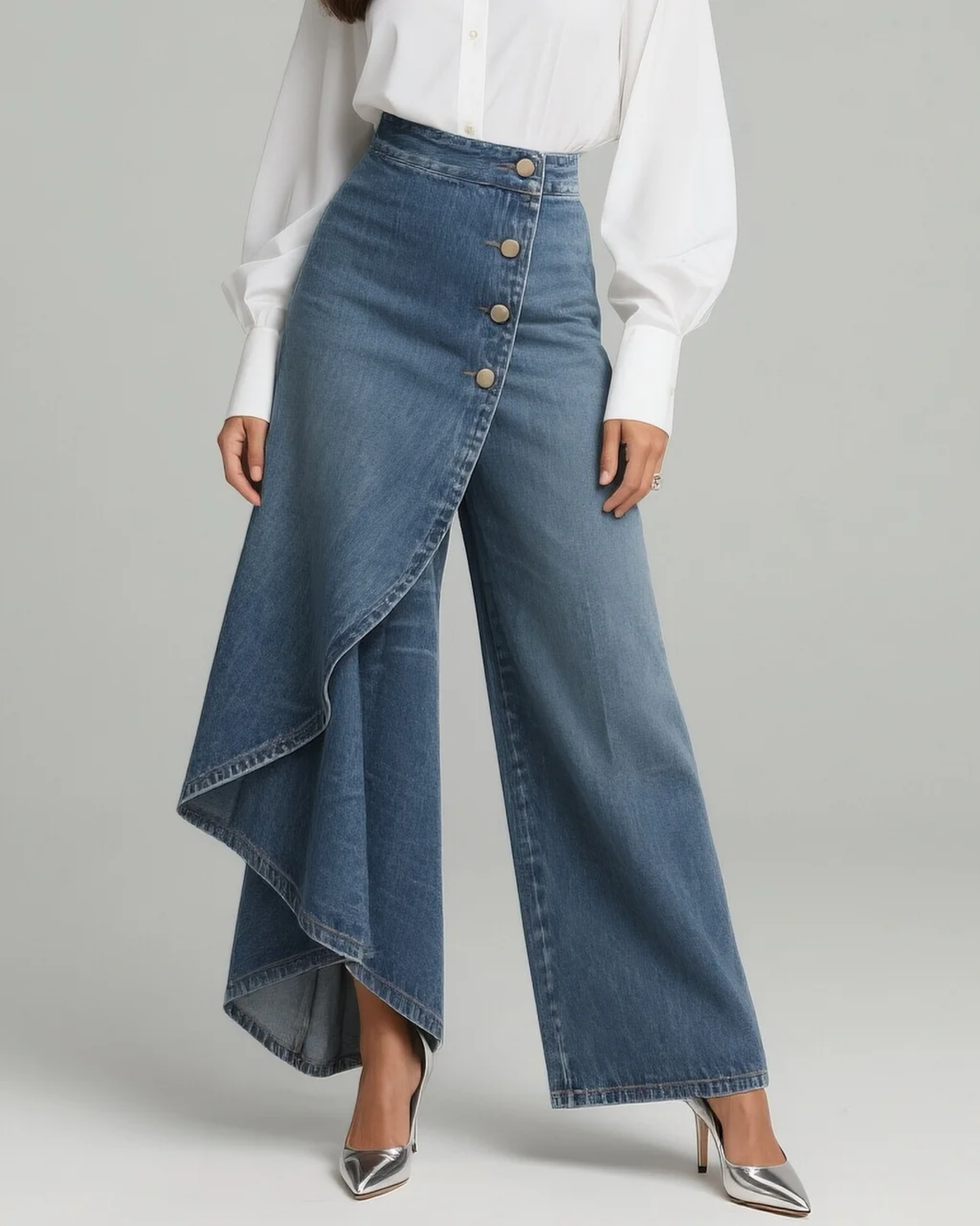 Anja | Omslagbroek in Denim