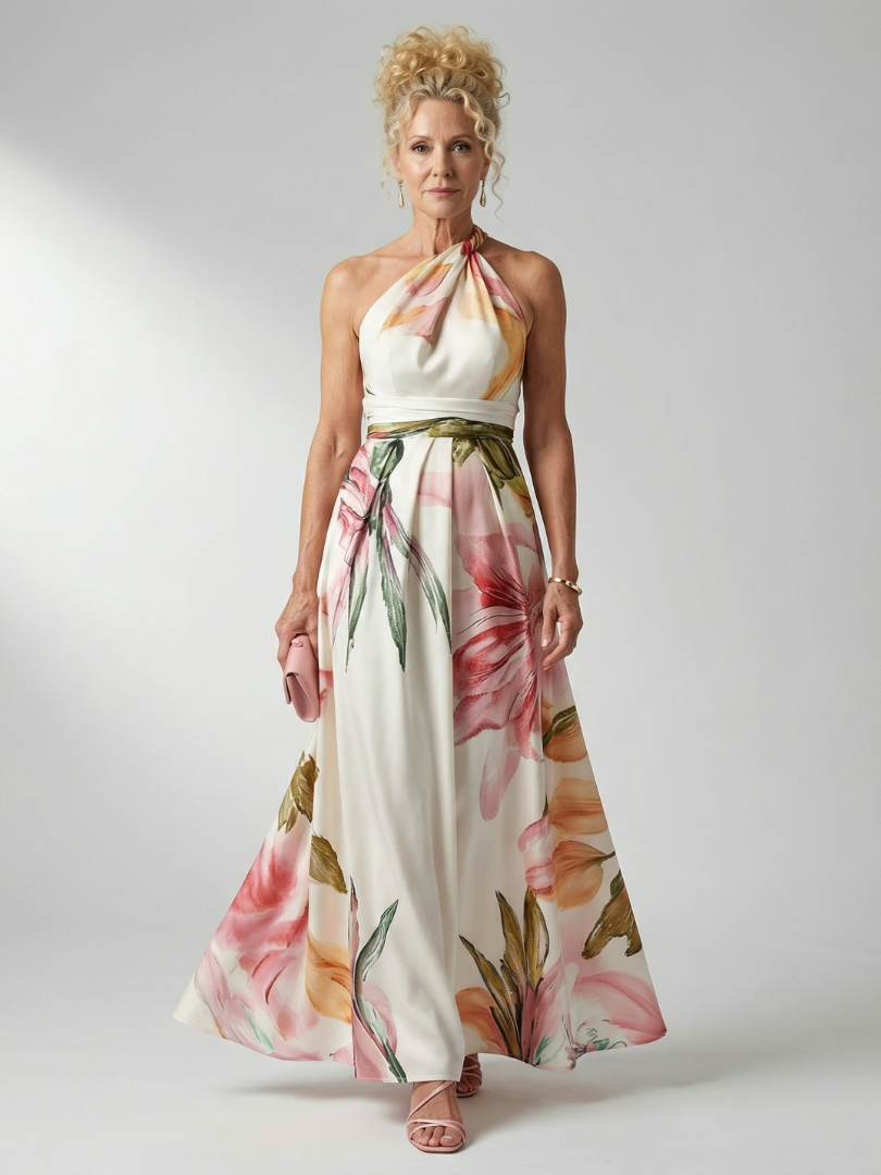 Ineke | Lichte Bloemen Maxi Jurk