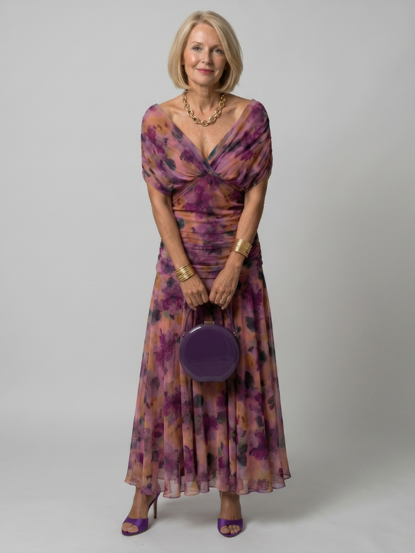 Corrie | Off-Shoulder Flow Midi Jurk