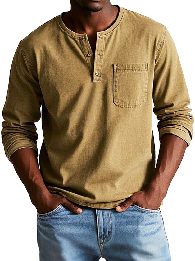 Ruben | Tijdloos Henley Shirt met Lange Mouw