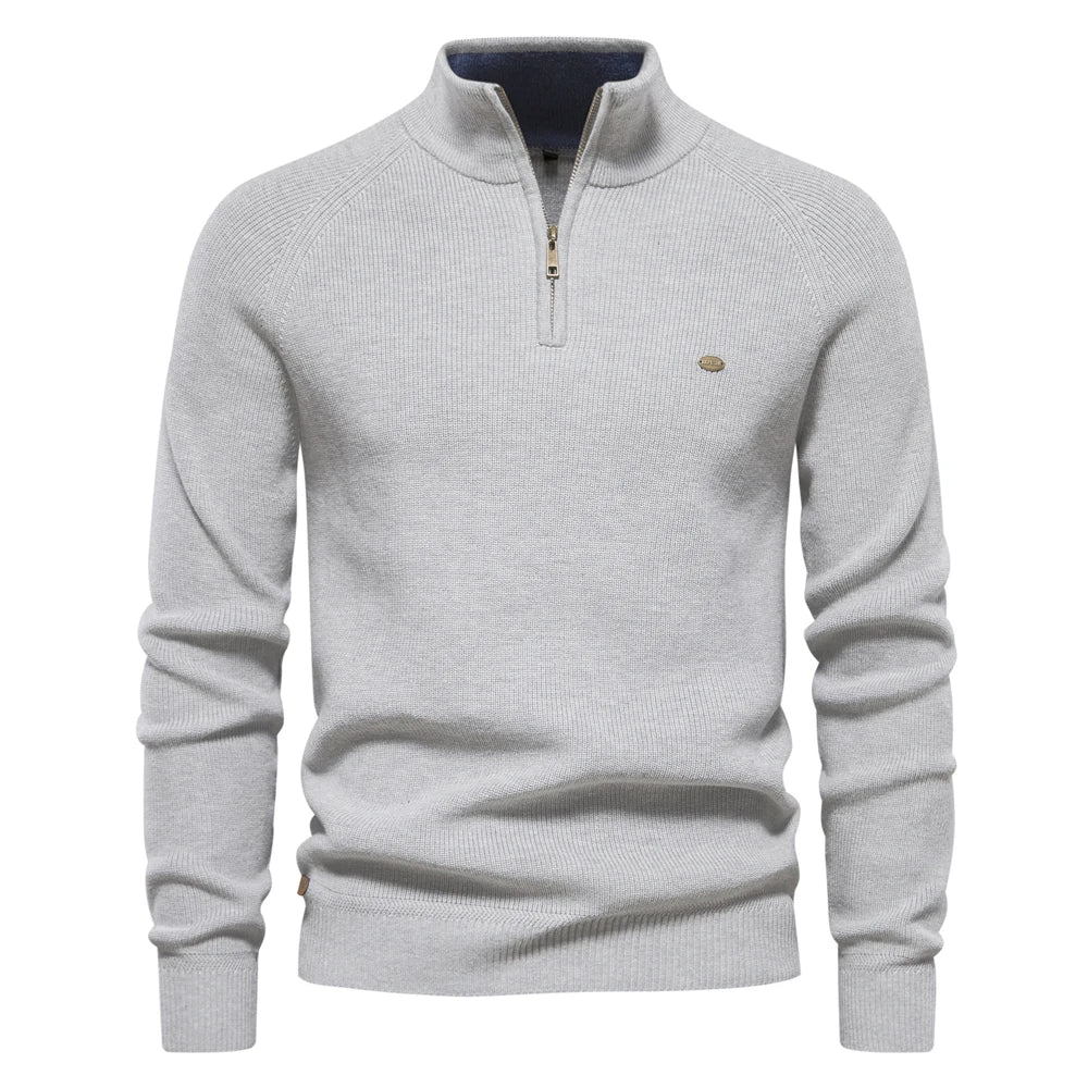 Van Straaten™ Zenviro Luxe Gebreide Zip-Up Heren Trui
