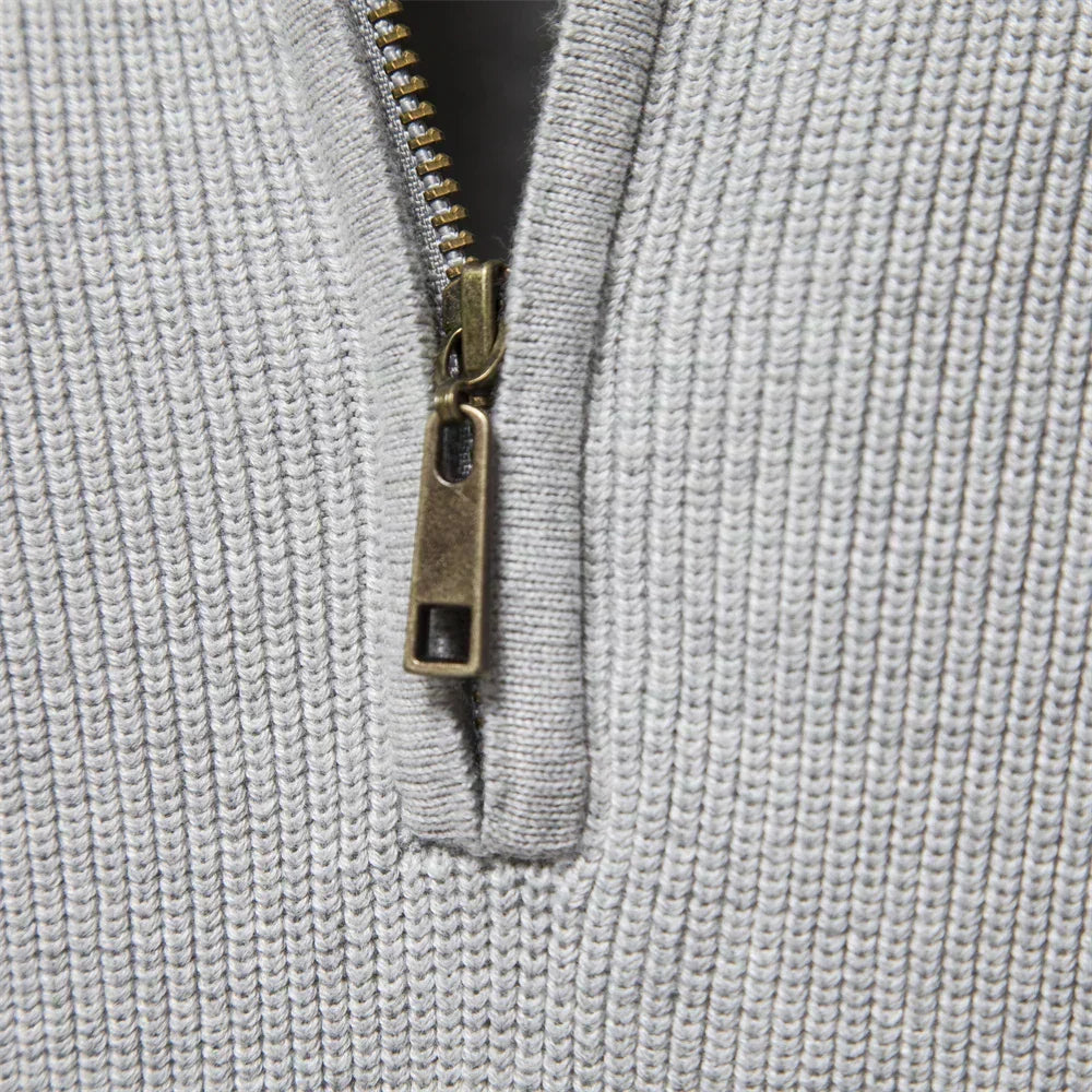 Van Straaten™ Zenviro Luxe Gebreide Zip-Up Heren Trui