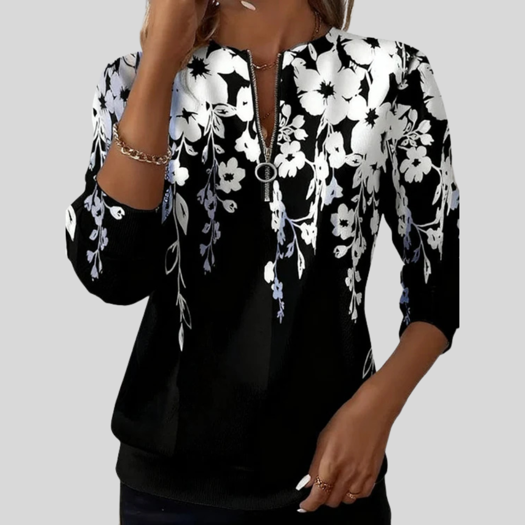 Marjolijn | Top met Bloemenprint en Rits
