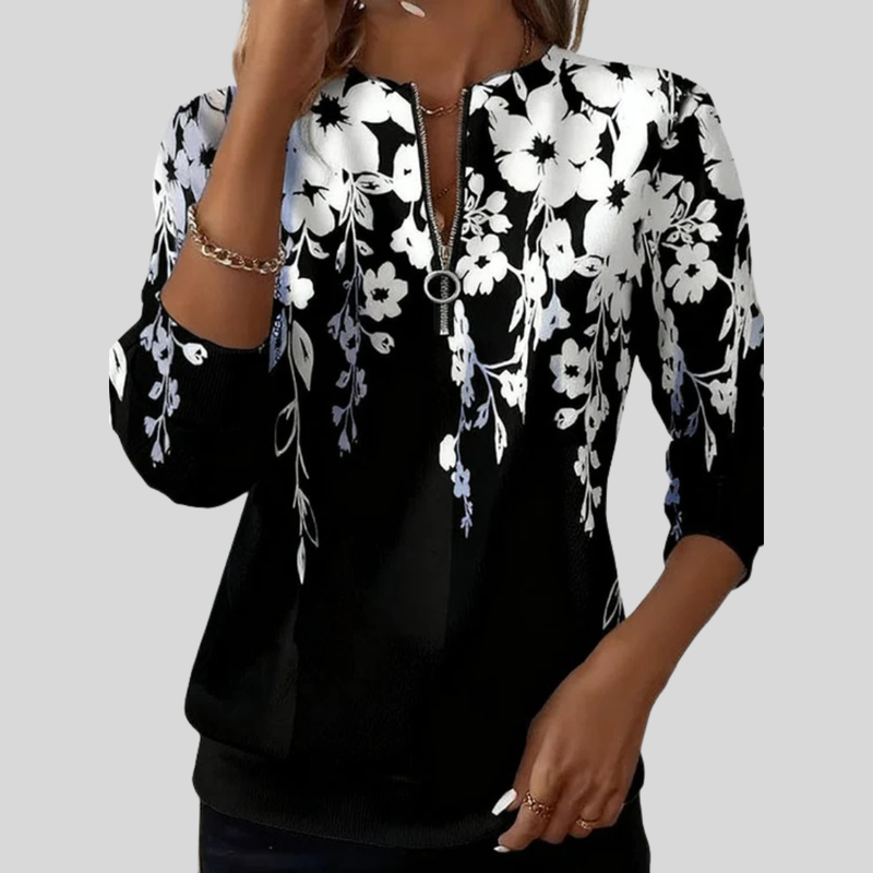 Marjolijn | Top met Bloemenprint en Rits