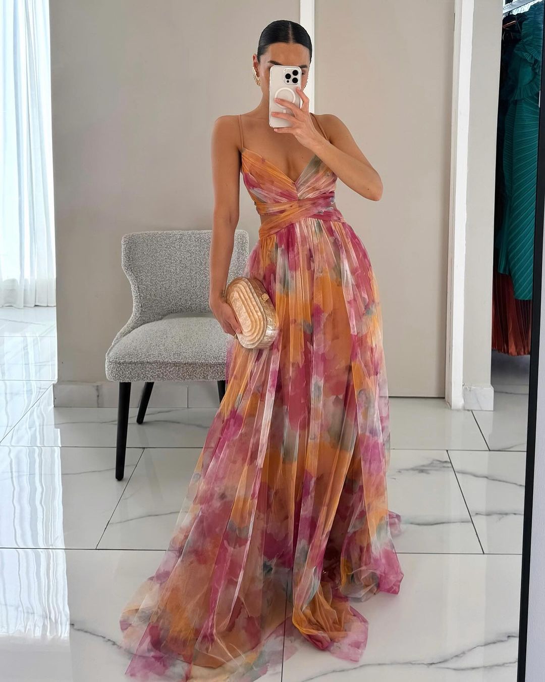 Van Straaten™ Roselle Luxe Maxi Jurk met Bloemenprint