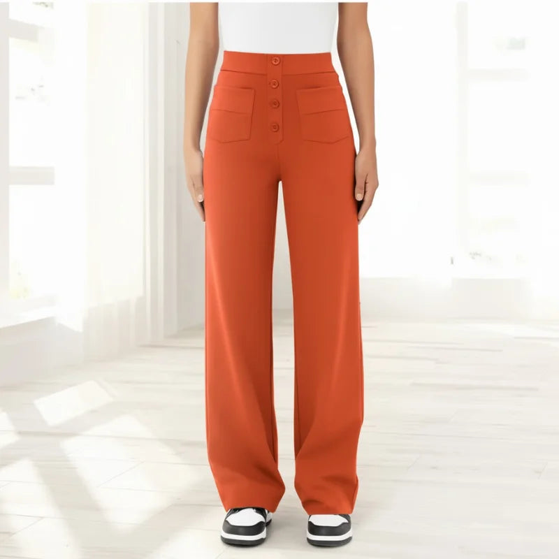Corrie | Broek met Hoge Taille en Wijde Pijp (Nu 1+1 Gratis!)