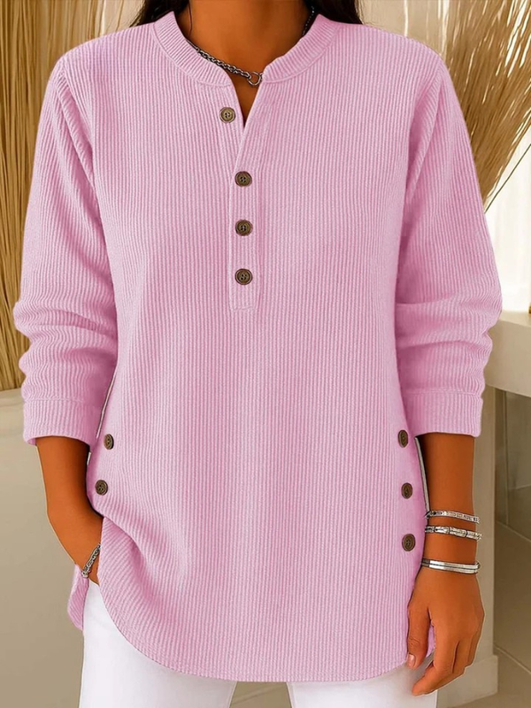 Van Straaten™ Willowe Ribbed Henley Dames Top