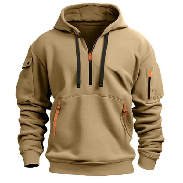 Ruud | Hoodie met Halve Rits