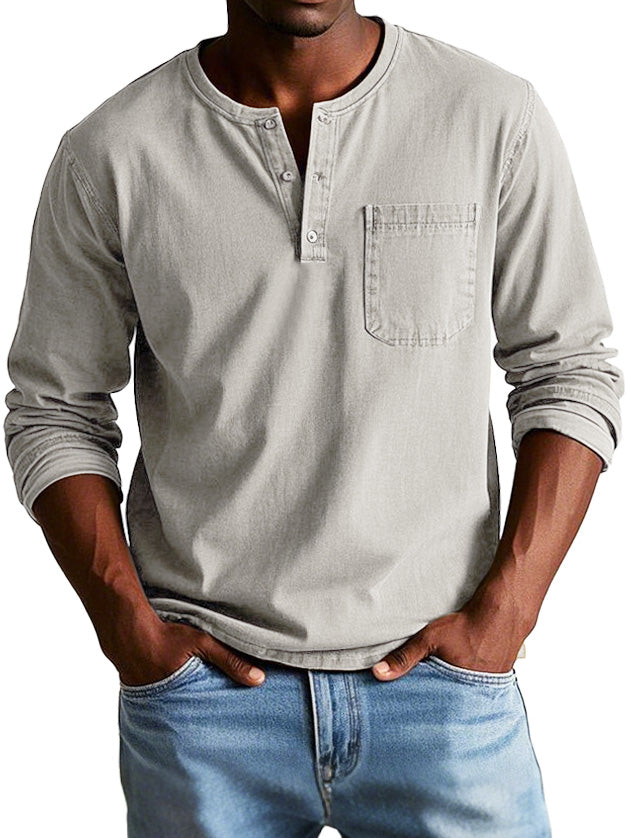 Ruben | Tijdloos Henley Shirt met Lange Mouw