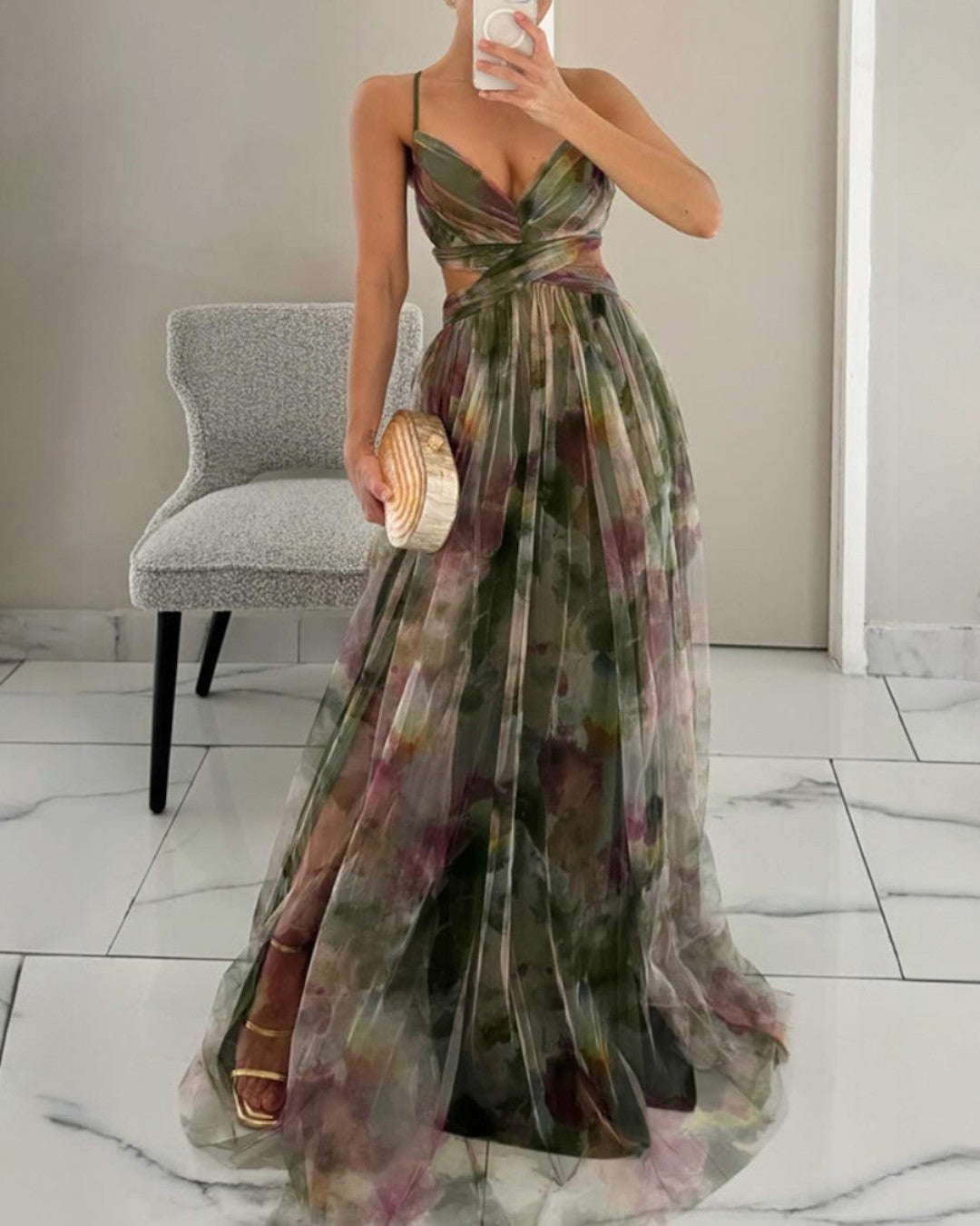 Van Straaten™ Roselle Luxe Maxi Jurk met Bloemenprint