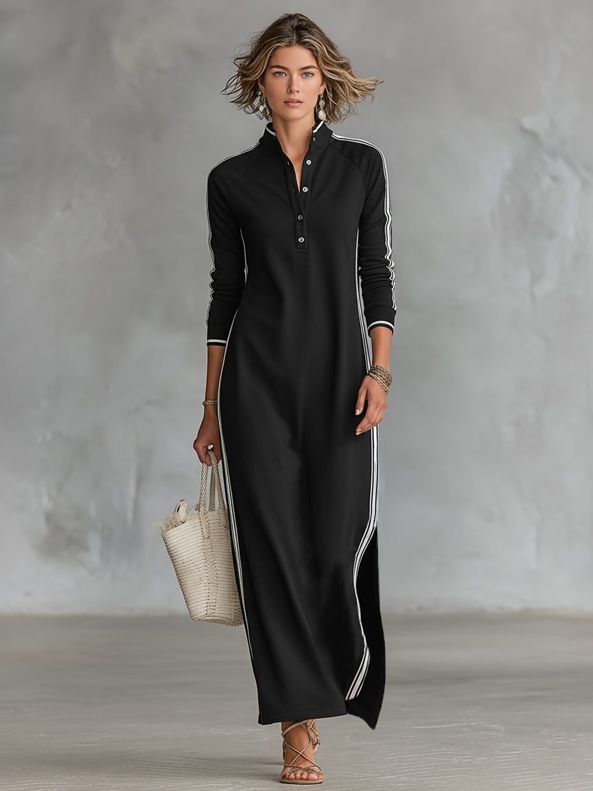 Selene | Casual Lange Mouw Maxi Jurk
