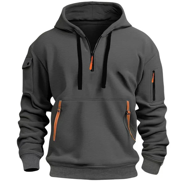Ruud | Hoodie met Halve Rits