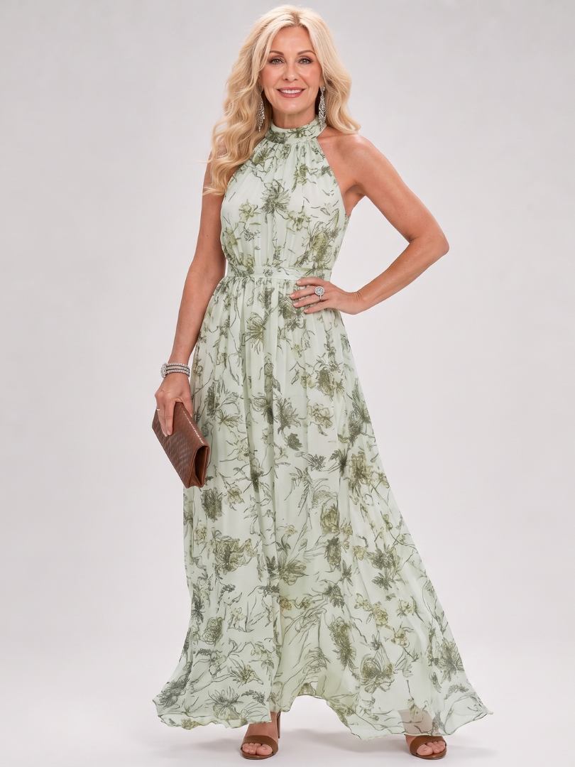 Henny | Midi Jurk met Bloemenprint en Vloeiende Rok