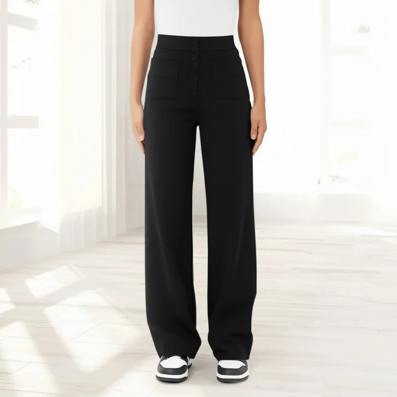Corrie | Broek met Hoge Taille en Wijde Pijp (Nu 1+1 Gratis!)
