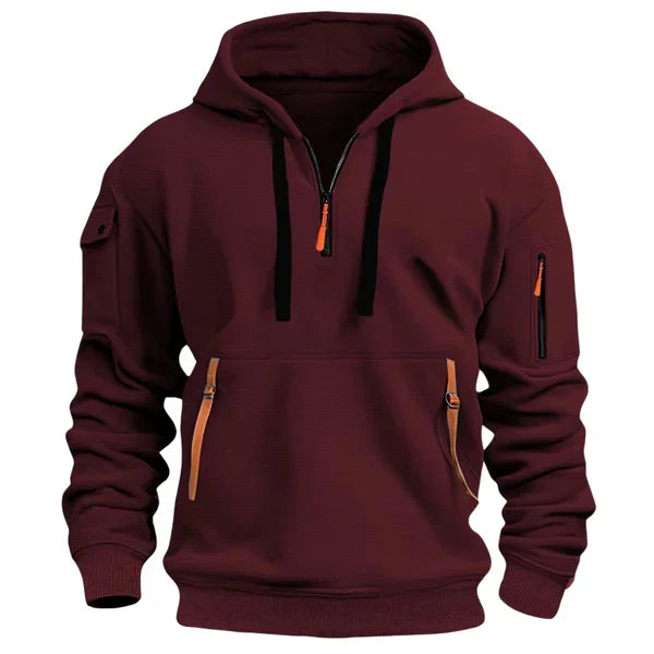 Ruud | Hoodie met Halve Rits