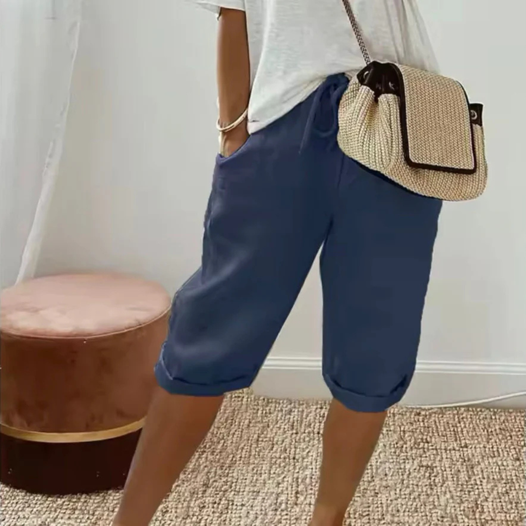 Finley - Linnen Broek met Koordtaille