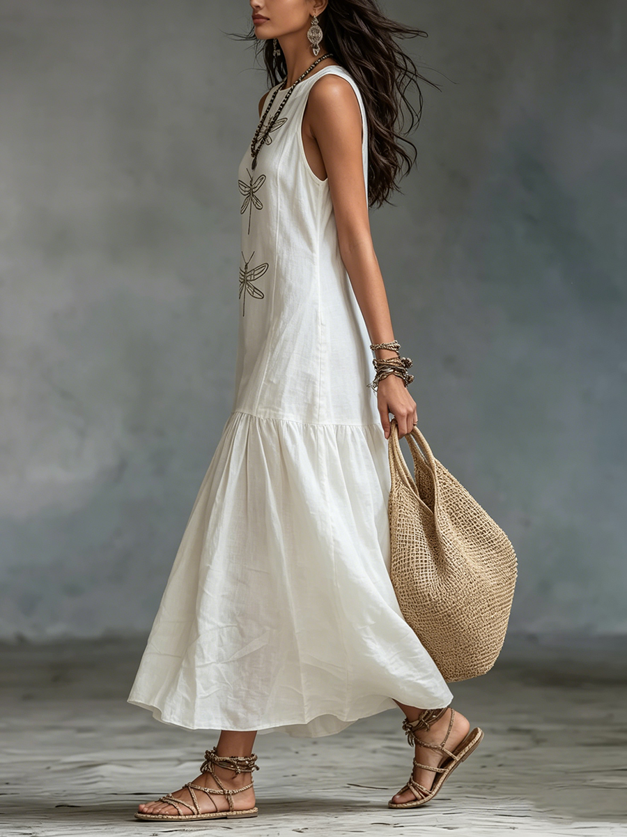 Wren | Mouwloze Bohemien Maxi Jurk