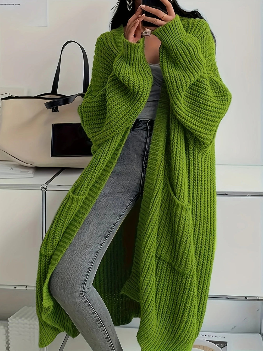 Lenie | Lang Vest met Zakken