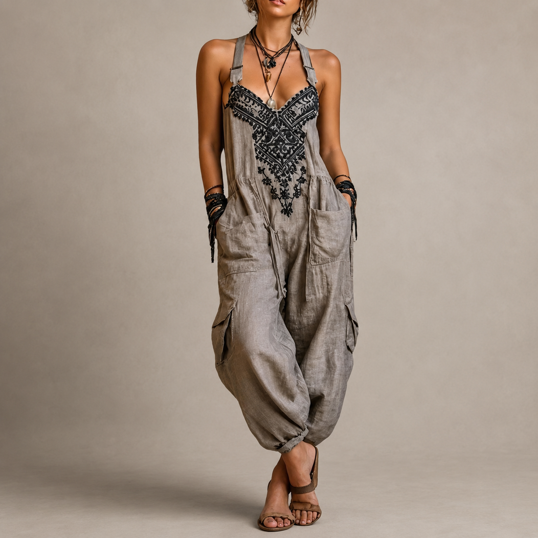 Amelie | Geborduurde Bohemian Jumpsuit